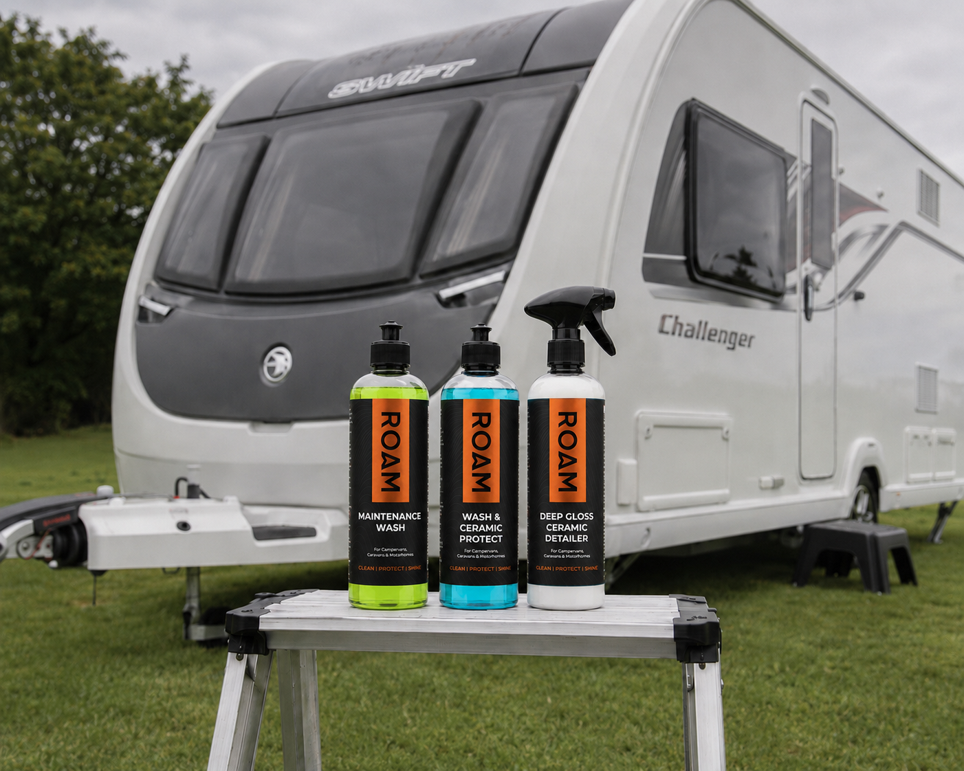 ROAM Deep Gloss Ceramic Detailer — 500ml | SiO₂ Spray Detailer for Campervans, Caravans & Motorhomes